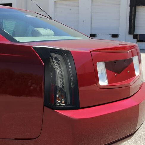 SPEC-D TUNING Glossy Black Smoke LED Bar Tail Lights Compatible with 2003-2007 Cadillac CTS, Left + Right Pair Assembly in Kuwait