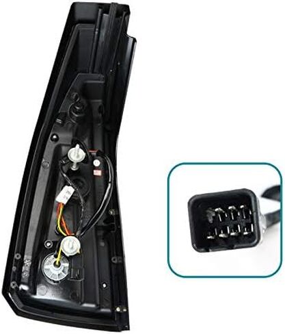 SPEC-D TUNING Glossy Black Smoke LED Bar Tail Lights Compatible with 2003-2007 Cadillac CTS, Left + Right Pair Assembly in Kuwait