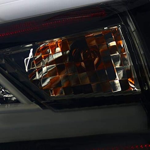 SPEC-D TUNING Glossy Black Smoke LED Bar Tail Lights Compatible with 2003-2007 Cadillac CTS, Left + Right Pair Assembly in Kuwait