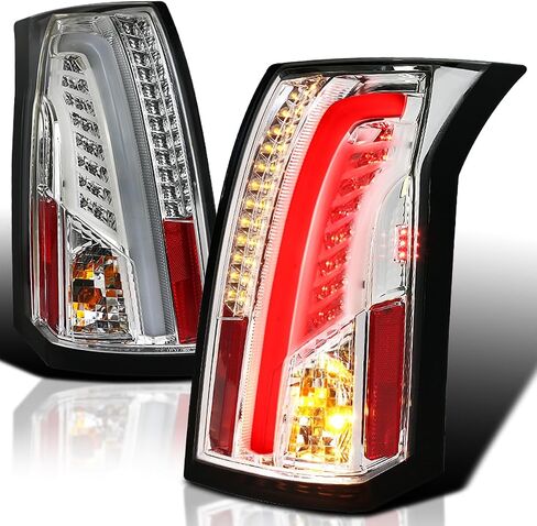 SPEC-D TUNING Glossy Black Smoke LED Bar Tail Lights Compatible with 2003-2007 Cadillac CTS, Left + Right Pair Assembly in Saudi Arabia