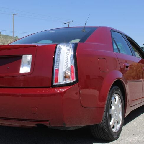SPEC-D TUNING Glossy Black Smoke LED Bar Tail Lights Compatible with 2003-2007 Cadillac CTS, Left + Right Pair Assembly in Saudi Arabia