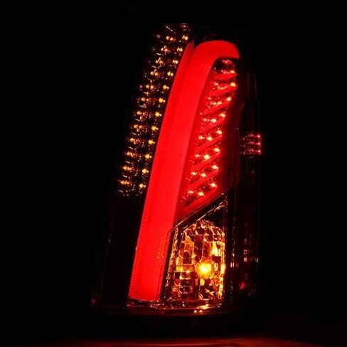 SPEC-D TUNING Glossy Black Smoke LED Bar Tail Lights Compatible with 2003-2007 Cadillac CTS, Left + Right Pair Assembly in Saudi Arabia