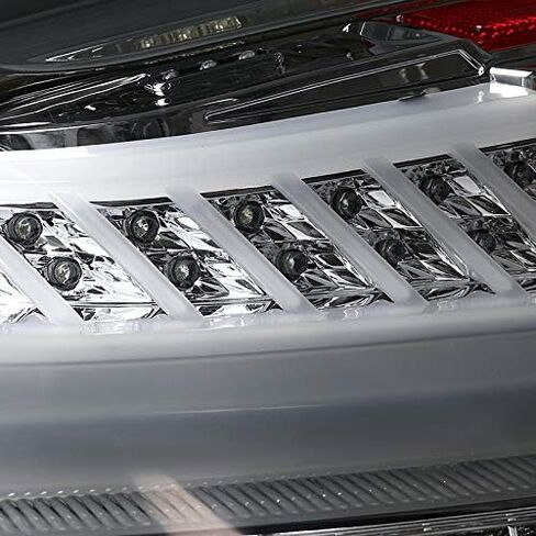 SPEC-D TUNING Glossy Black Smoke LED Bar Tail Lights Compatible with 2003-2007 Cadillac CTS, Left + Right Pair Assembly in Saudi Arabia
