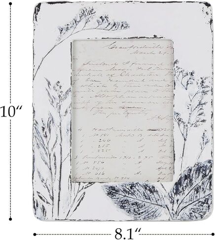 Nikky Home Farmhouse 5x7 إطار الصورة بوهو إطار صورة مع النباتات النباتية ثلاثية الأبعاد محكم وطيفي ريفي ، إطارات صور راتنجات مصنوعة يدويًا مع زجاج عالي الدقة لعرض الطاولة in Kuwait