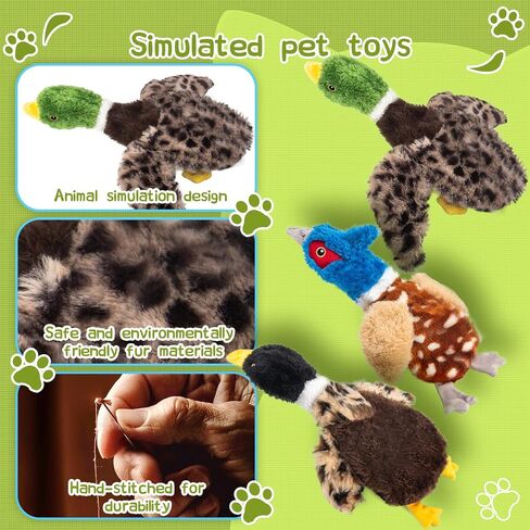 لعبة الكلب الدراج الصاخبة - لعبة Plush Bird Phem مع صوت مجعد للكلاب الصغيرة والمتوسطة - لعبة تفاعلية ودائمة للعب الجرو والتدريب in Kuwait