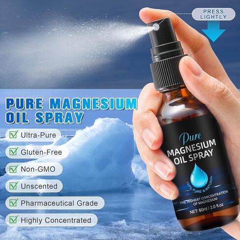 رذاذ زيت المغنيسيوم ، زيت المغنيسيوم للأقدام ، رذاذ زيت المغنيسيوم الطبيعي 100 ٪ ، آمن وفعال -60 مل in Kuwait