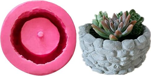 Barrel Shaped Concrete Flower Pot Silicone Mold Succulent Plants Cement Plaster Clay Mold Candle Pen Holder Mold Epoxy Resin Plaster Cement Clay Mould in Kuwait