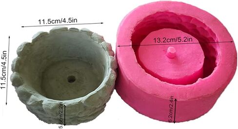 Barrel Shaped Concrete Flower Pot Silicone Mold Succulent Plants Cement Plaster Clay Mold Candle Pen Holder Mold Epoxy Resin Plaster Cement Clay Mould in Kuwait