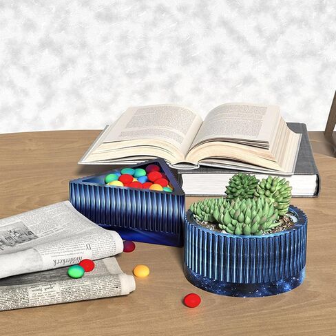 Barrel Shaped Concrete Flower Pot Silicone Mold Succulent Plants Cement Plaster Clay Mold Candle Pen Holder Mold Epoxy Resin Plaster Cement Clay Mould in Kuwait