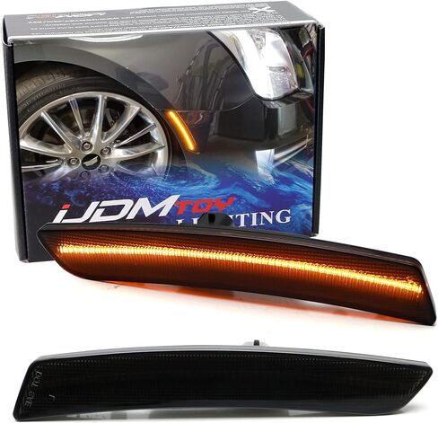 iJDMTOY Black-Out Smoked Lens 36-SMD Amber Full LED Bumper Side Marker Light Kit Compatible With Cadillac 2016-2020 CT6, 2019-2020 CT6-V, Replace OEM Amber Front Sidemarkers… in Saudi Arabia