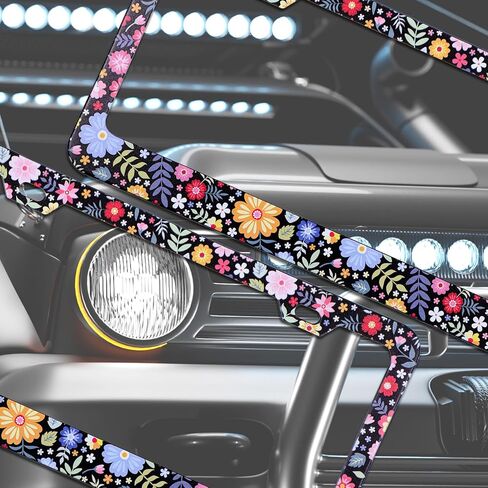 تخصيص أزهار الزهور الملونة ترخيص لوحة أزياء لوحة الإطار تغطية ملحقات سيارة معدنية من الألومنيوم إطارات لوحة رخصة لوحة إطارات العلامات العالمية للسيارات الخلفية الأمامية ديكور العلامة in Kuwait