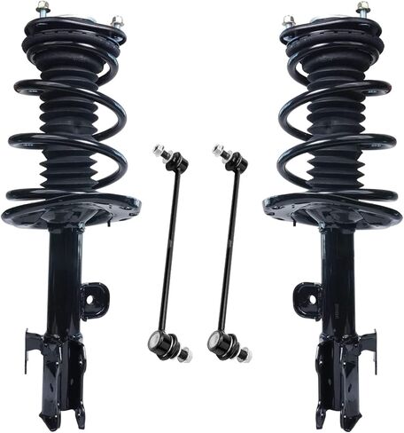 Detroit Axle - Front Struts Sway Bars for 3.5L 2006-2012 Toyota RAV4 Complete 2 Struts with Coil Spring 2 Sway Bar Links 2007 2008 2009 2010 2011 Replacement Quick Install Ready Assembly in Saudi Arabia