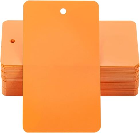 100Pcs Blank White Shipping Tags Waterproof Plastic Tags Rectangle 5 x 9cm Hanging Name Identification Eyelet Tag Wires Labeling for Identify Name ID Card Handbag Luggage Outdoor Tagging in Kuwait