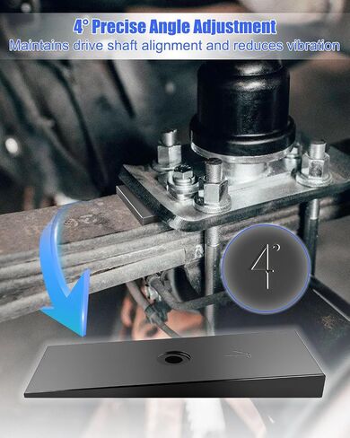 4° 2" Wide Steel Suspension Axle Leaf Spring Shims, 2 Pcs Pinion Angle Shims, Black in Saudi Arabia