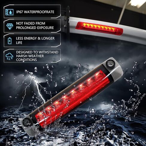 ضوء فرامل ثالث لـ Toyo -ta 4runner Highlander Prius Sienna ، ضوء توقف متمركز خلفي ، مصباح فرامل مكابح LED Red Red Red ، 4Runner - العدسة الحمراء in Kuwait