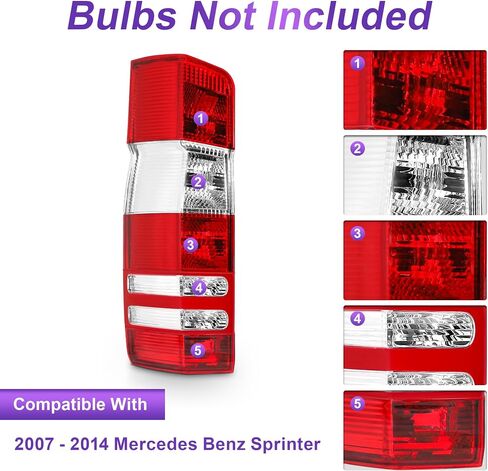Tail Lights Assembly Fit for 2007-2018 07-18 Mercedes Benz Sprinter Dodge Freightliner 2007 2008 2009 2010 2011 2012 2013 2014 2015 2016 2017 2018 Rear Brake Lamp （Passenger Side） in Saudi Arabia