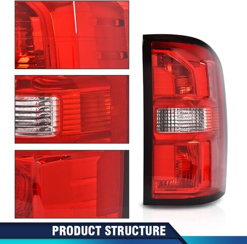 PIT66 Rear Lamp Assembly Taillight,Compatible with GMC Sierra 1500 2014-2018/Fit GMC Sierra 2500 HD 3500 HD 2015-2019 Tail Lights Red Lens Pair in Saudi Arabia