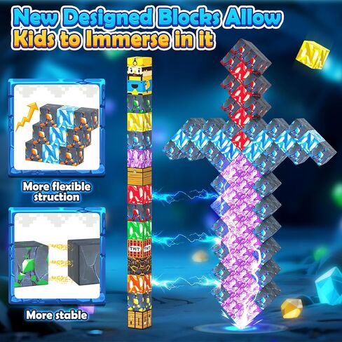 100PCS Magnetic Blocks - Build Mine Magnet World Froest Fox Adventure Set, Magnetic Toys Kids Games for Boys & Girls Age 3-5 5-7 8-12, Sensory Construction Outdoor Toys for Toddlers Birthday Gifts in Kuwait