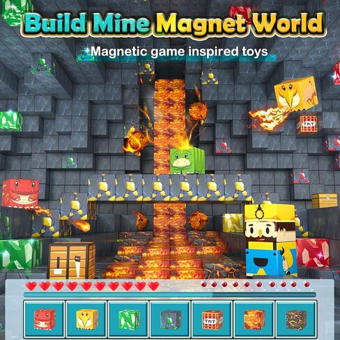 100PCS Magnetic Blocks - Build Mine Magnet World Froest Fox Adventure Set, Magnetic Toys Kids Games for Boys & Girls Age 3-5 5-7 8-12, Sensory Construction Outdoor Toys for Toddlers Birthday Gifts in Kuwait