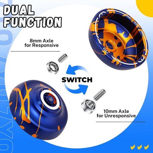 Dual Function Yoyo S8 - Responsive Yoyo Switch to Unresponsive Yo-yo for Kids with 10 Strings, Case, Unresponsive Bearing, Accessory Kit in Saudi Arabia