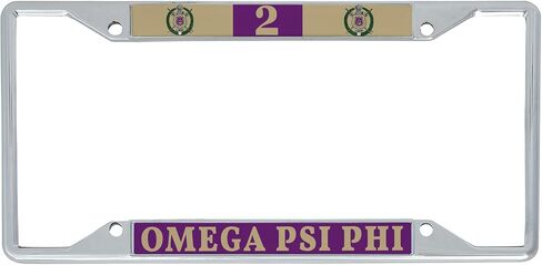 Desert Cactus Omega Psi Phi Car Accessories Omega Ques Metal License Plate Frame and Tag Holder for Front or Rear of Vehicle (Metal Car Mount Placa - #2) in Saudi Arabia