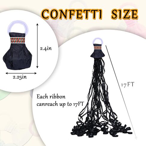 12 Pack Streamer Poppers, 6 Color Mix No Mess Confetti Poppers，Party Poppers No Mess Streamers Easy to Clean Handheld Streamer Cannon，Ideal for Celebrations and Events in Kuwait