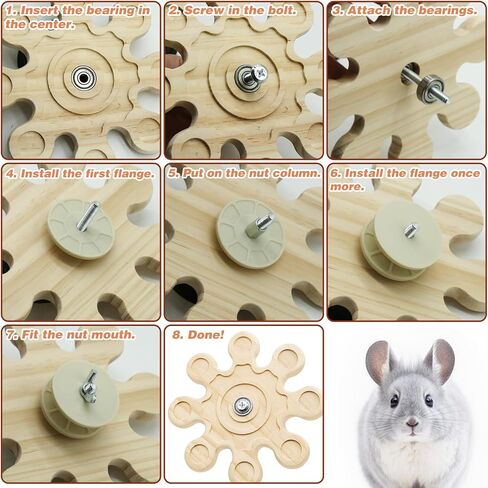 Chinchilla Teething Toy Flower Style Chinchilla Toys, Rotation Hamster Toys Supplies Cage Accessories Interactive Tool, Wheel Helps Hamsters Develop Intelligence in Saudi Arabia