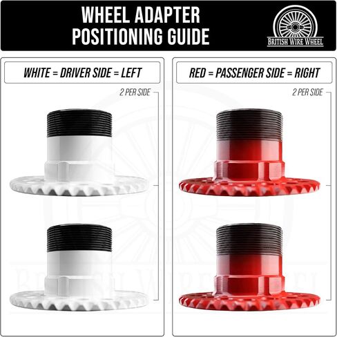 محولات عجلة الأسلاك العالمية (مجموعة من 4) | 5 LUG LUG OFF WILE WHEED محولات مع أنماط الترباس المتعددة 5x4.5/ 5x4.75/ 5x5 | مصممة لترايدريدز والسيارات مع حافات الأسلاك in Kuwait
