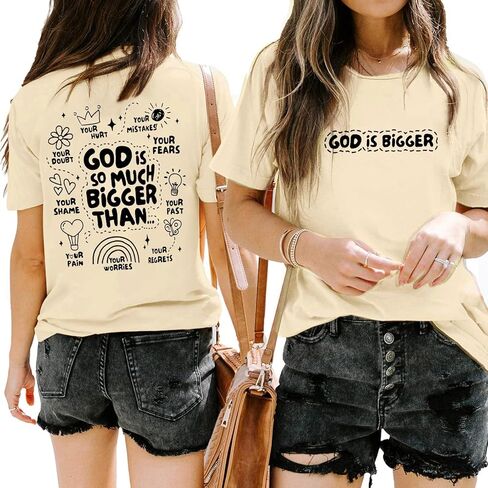 Christian Tshirts for Women Faith T Shirts Jesus God Shirts Religious Gifts Tee Funny Inspirational Graphic Tees Tops in Kuwait