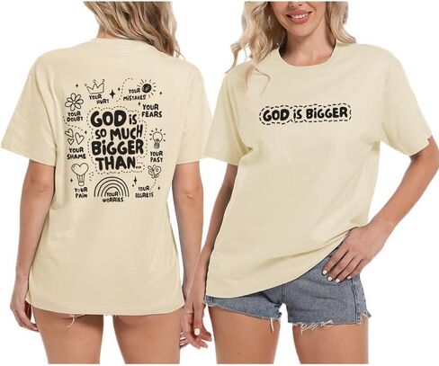 Christian Tshirts for Women Faith T Shirts Jesus God Shirts Religious Gifts Tee Funny Inspirational Graphic Tees Tops in Kuwait