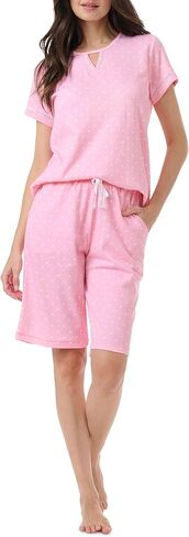 Karen Neuburger Womens Radiant Comfort 2pc Ss Bermuda مجموعة | ملابس أنيقة زائد الحجم in Saudi Arabia