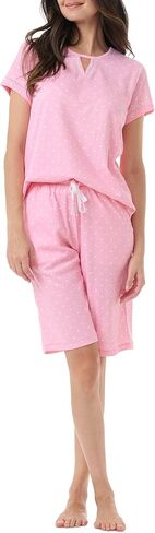 Karen Neuburger Womens Radiant Comfort 2pc Ss Bermuda مجموعة | ملابس أنيقة زائد الحجم in Saudi Arabia