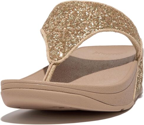 Fitflop Lulu Glitter Toe-Post Black Glitter Sandals in Kuwait