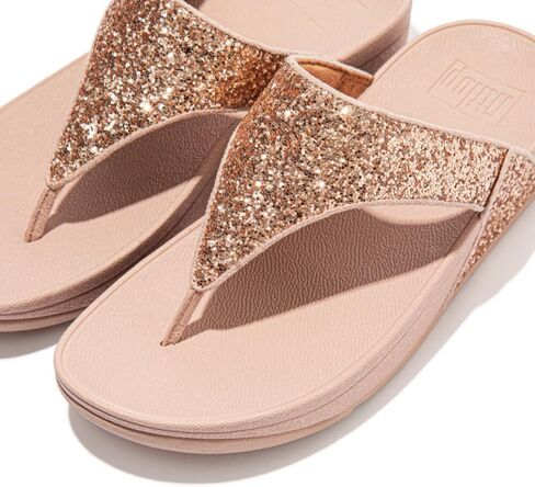 Fitflop Lulu Glitter Toe-Post Black Glitter Sandals in Saudi Arabia