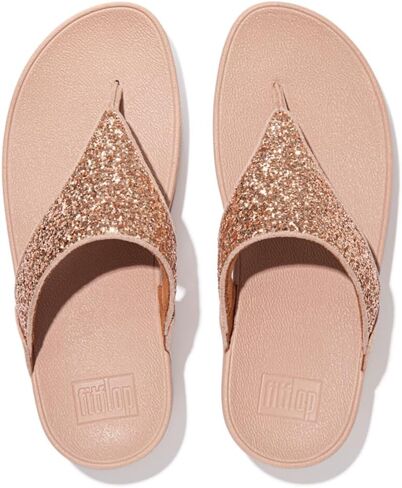 Fitflop Lulu Glitter Toe-Post Black Glitter Sandals in Saudi Arabia
