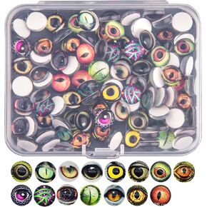 100 pcs Dragon Eyes for Crafts Glass Cabochon Snake Eyes 6mm Doll Eyes Half Round DIY Jewelry Making in Kuwait