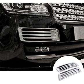 ABS Front Bumper Grille Air Vent Trim Cover 2pcs for Land Rover Range Rover L405 Vogue 2013-2017 (Silver) in Saudi Arabia
