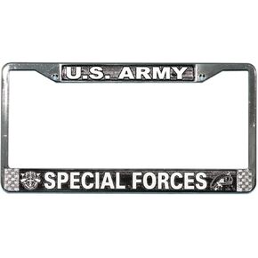U.S. Army Special Forces License Plate Frame - Metal Chrome in Saudi Arabia