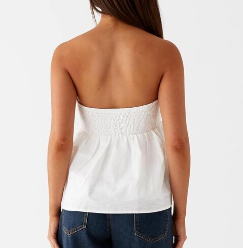 Women's Y2k Summer Ruffle Tube Tops Cute Sleeveless Strapless Babydoll Bandana Going Out Tops in Saudi Arabia