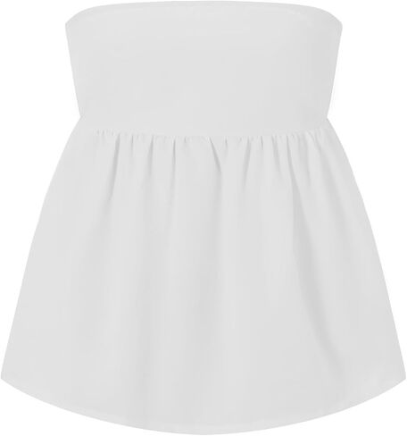 Women's Y2k Summer Ruffle Tube Tops Cute Sleeveless Strapless Babydoll Bandana Going Out Tops in Saudi Arabia