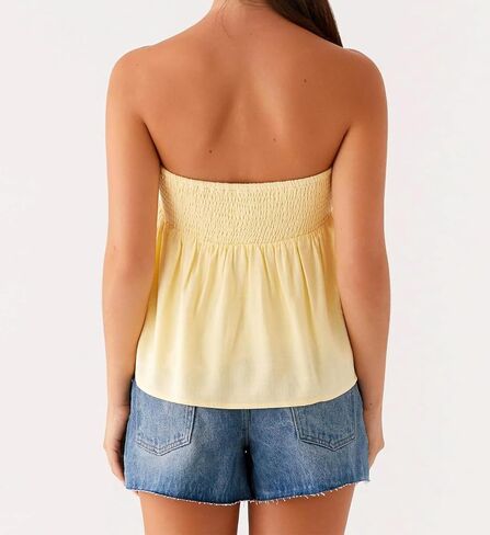 Women's Y2k Summer Ruffle Tube Tops Cute Sleeveless Strapless Babydoll Bandana Going Out Tops in Saudi Arabia