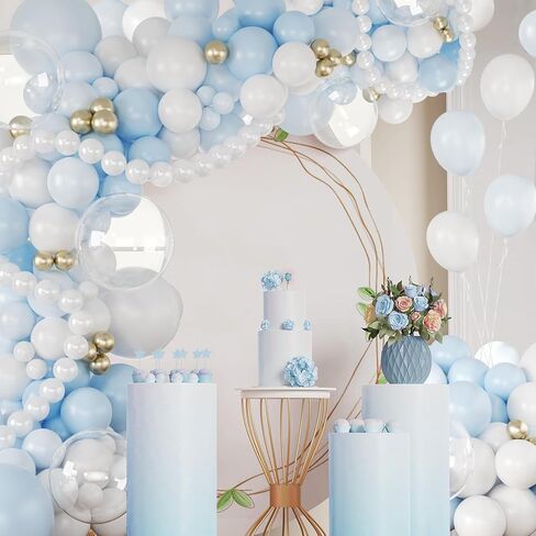 CROSSFINGERS Pink and Yellow Balloon Arch Garland Kit, 161pcs Coquette Bow Light Pink Yellow Pearl White Balloon with Long Balloon for Birthday Bridal Wedding Baby Shower Party Decorations in Saudi Arabia