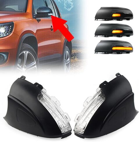 GZYF CAR EXTRION LEARVINGER MIRROR ANDROR ANDROR ANDROW ANDREL LIGHTING FOR SKODA YETI 2010-2016 ، for VW for Tiguan 2008-2016 ، for Sharan 2011-2016 ، for seat alhambra 710 711 2011-2016 ، 1 pair in Kuwait