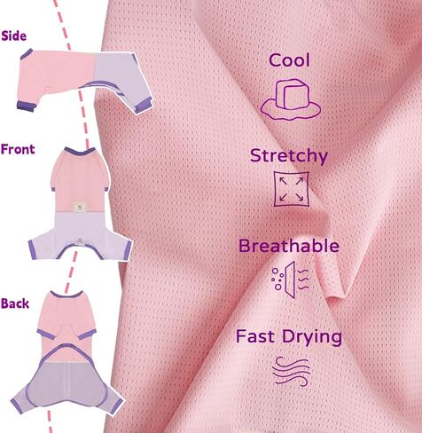 TONY HOBY Dog Pajamas Clothes for Small Dogs, Girl Boy Soft Strechy Summer Puppy Clothes with Adjustable Buckle, Cute 4-Legged Dog Onesie Jammies Outfits Shirts for Recovery(Blue, Small) in Kuwait