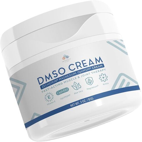 DMSO Cream 99.9% Pure Pharmaceutical Grade | Muscle, Joint & Skin Relief | Fast-Absorbing with Zechstein® Magnesium, OptiMSM®, Arnica, Aloe Vera, Vitamin E | Non-Greasy 3 oz in Saudi Arabia