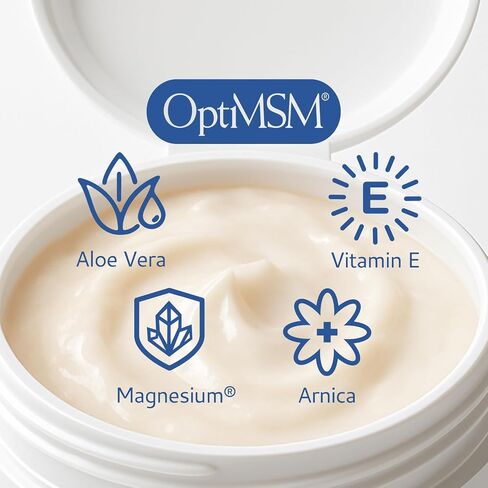 DMSO Cream 99.9% Pure Pharmaceutical Grade | Muscle, Joint & Skin Relief | Fast-Absorbing with Zechstein® Magnesium, OptiMSM®, Arnica, Aloe Vera, Vitamin E | Non-Greasy 3 oz in Saudi Arabia