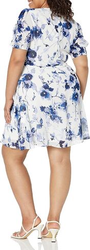 DKNY Women's Puff Sleeve Tie Tie Bress A-Line Mini Dress in Saudi Arabia