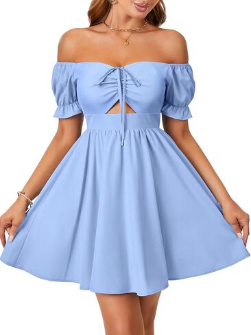 Lyaner Women's Off Hound Counter Puff Short Sleeve Cuper in Saudi Arabia