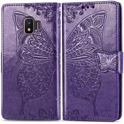حقيبة محفظة XYX لـ Galaxy J2 Core ، [3D Butterfly Flower] PU Leather Folio Case مع غطاء واقي إغلاق مغناطيسي لـ Samsung Galaxy J2 Core/J2 Dash/J2 Pure/J2 2019 (الأزرق) in Kuwait
