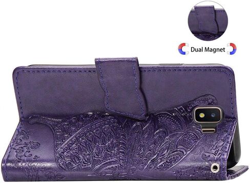 حقيبة محفظة XYX لـ Galaxy J2 Core ، [3D Butterfly Flower] PU Leather Folio Case مع غطاء واقي إغلاق مغناطيسي لـ Samsung Galaxy J2 Core/J2 Dash/J2 Pure/J2 2019 (الأزرق) in Kuwait